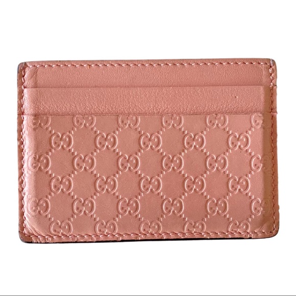 **SOLD**Pink Gucci Guccissima Credit Card Wallet - Picture 3 of 4